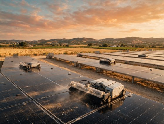 Huerto solar entre campos